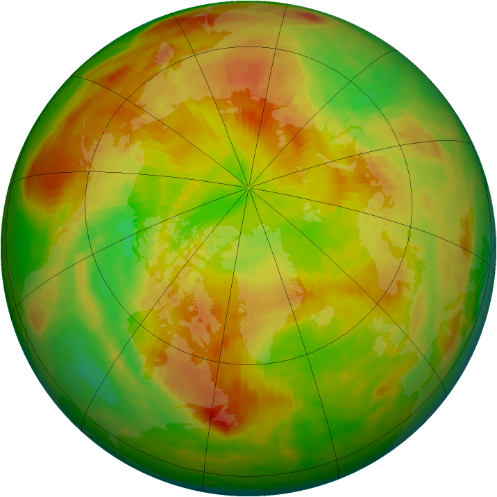 Arctic ozone map for 14 May 1991